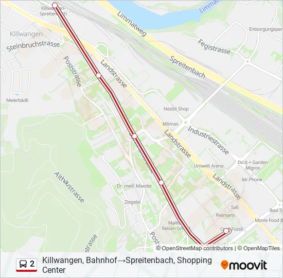 2 Bus Line Map