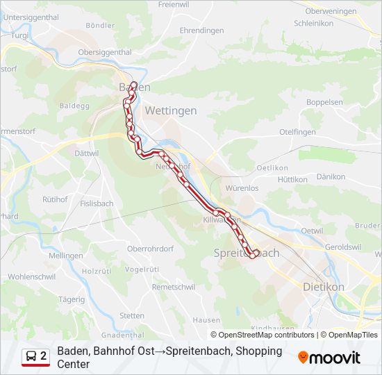 2 Bus Line Map