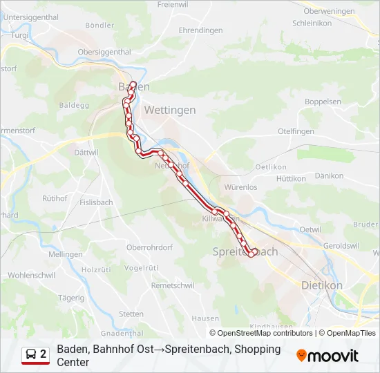 2 Bus Line Map