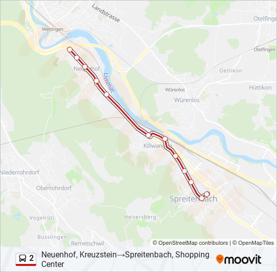2 Bus Line Map