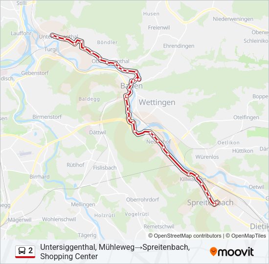 2 Bus Line Map