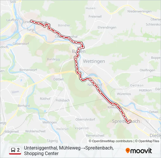 2 Bus Line Map