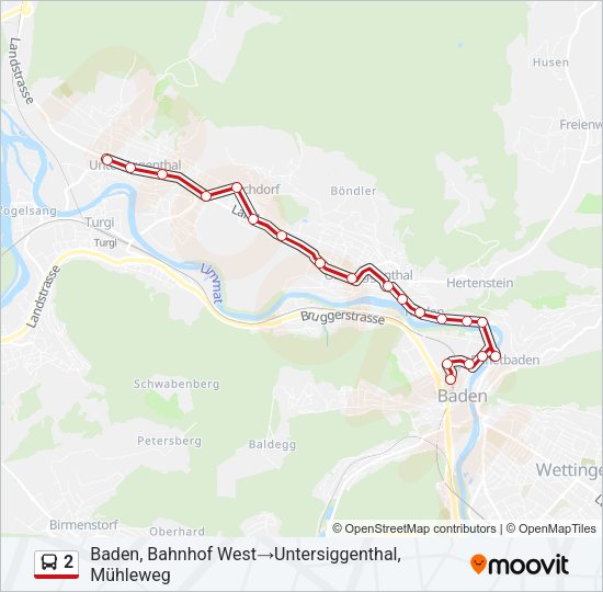 2 Bus Line Map