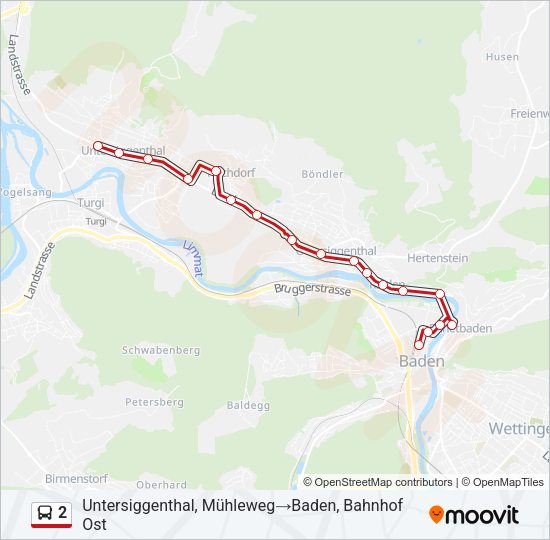 2 Bus Line Map