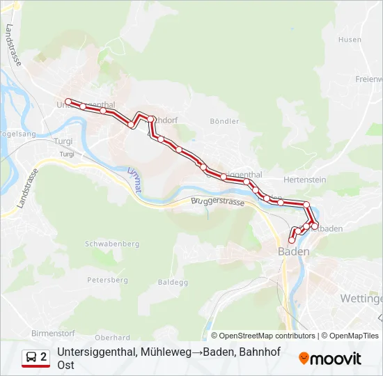 2 Bus Line Map
