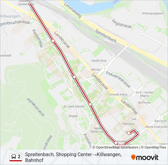 2 Bus Line Map