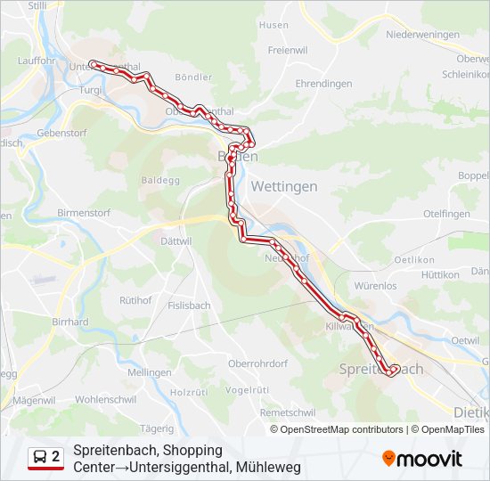 2 Bus Line Map