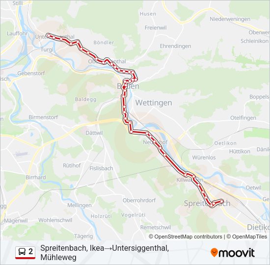 2 Bus Line Map