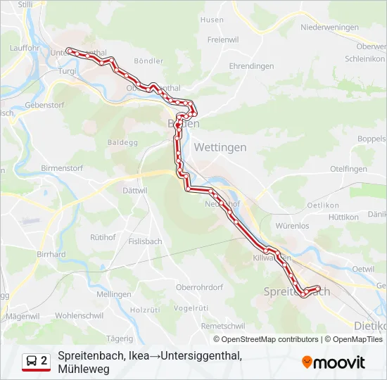 2 Bus Line Map