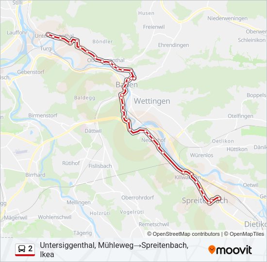 2 Bus Line Map