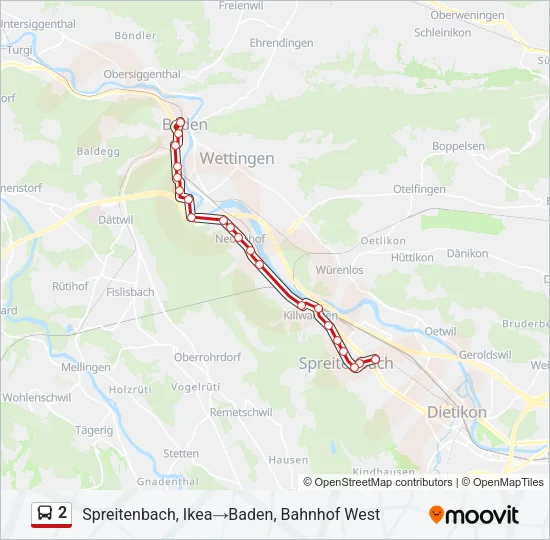 2 Bus Line Map
