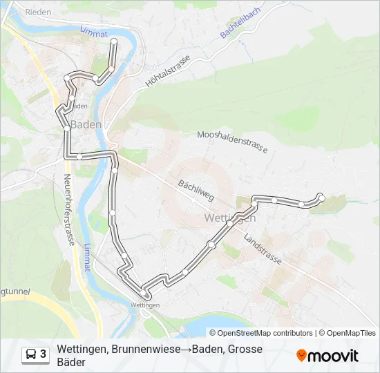 3 Bus Line Map