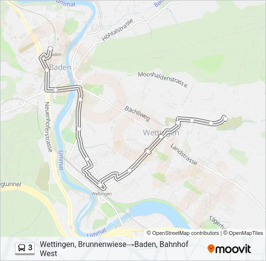 3 Bus Line Map