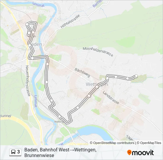 3 Bus Line Map