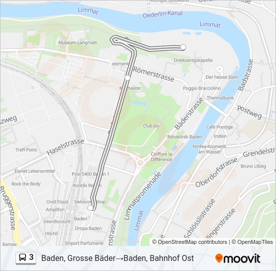 3 Bus Line Map