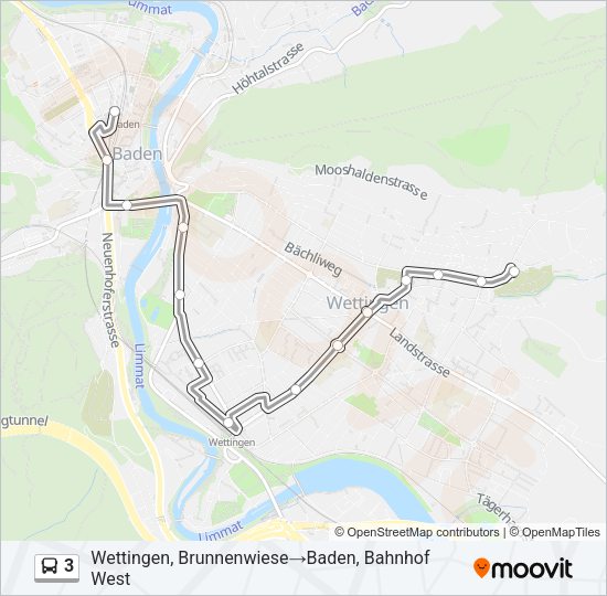 3 Bus Line Map