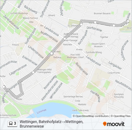 3 Bus Line Map