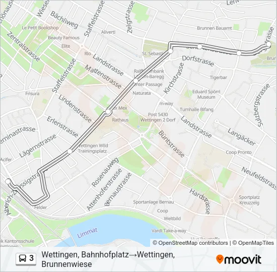 3 Bus Line Map