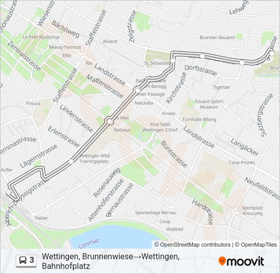 3 Bus Line Map