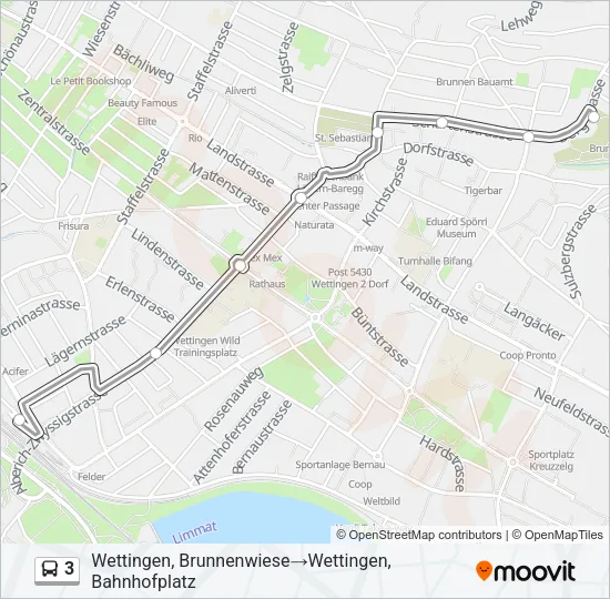 3 Bus Line Map