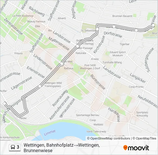 3 Bus Line Map