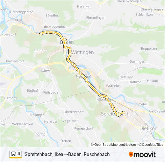 4 Bus Line Map
