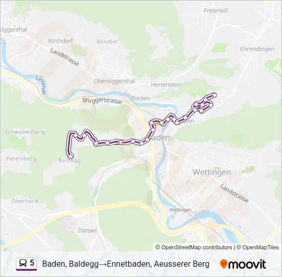 5 Bus Line Map