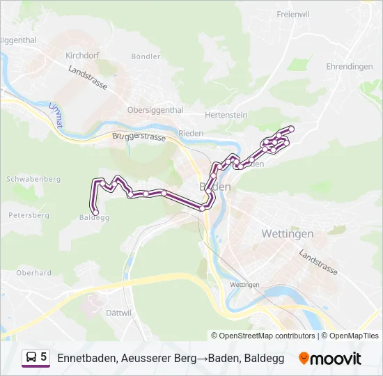 5 Bus Line Map