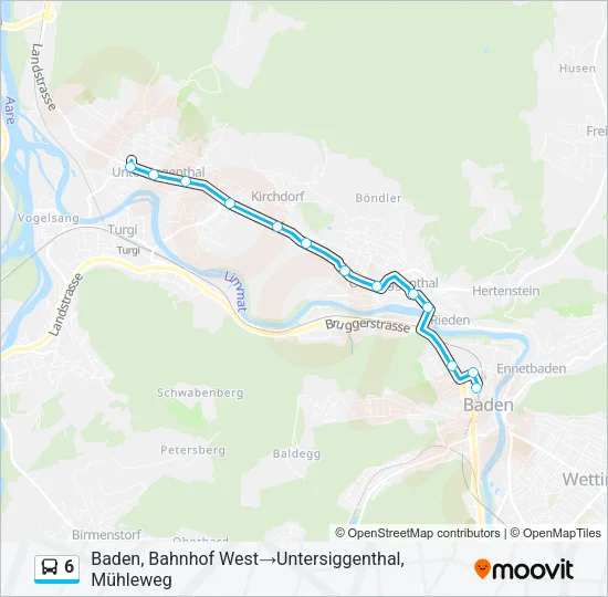 6 Bus Line Map