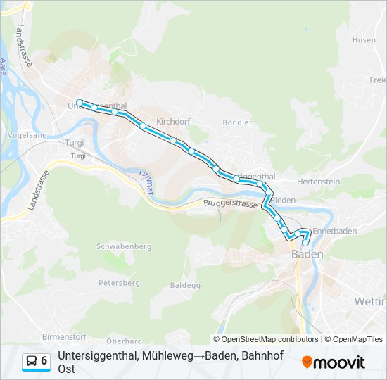 6 Bus Line Map