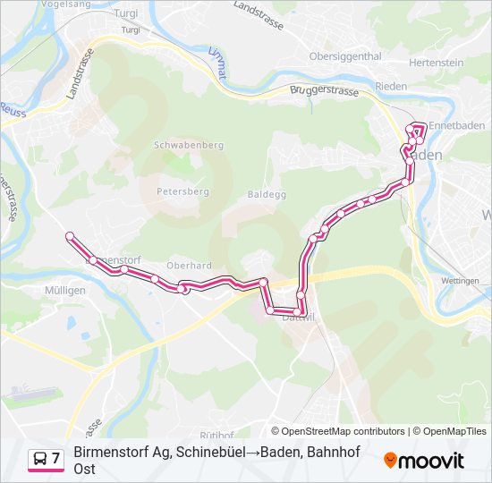 7 Bus Line Map