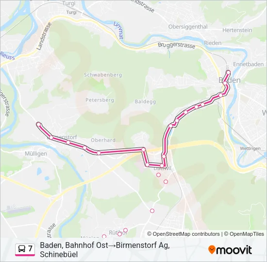 7 Bus Line Map