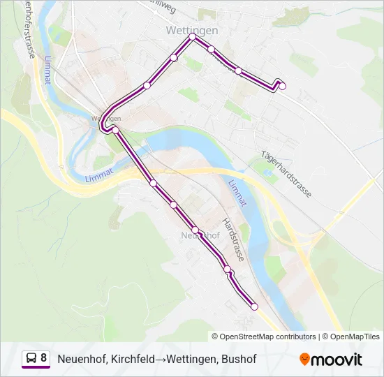 8 Bus Line Map