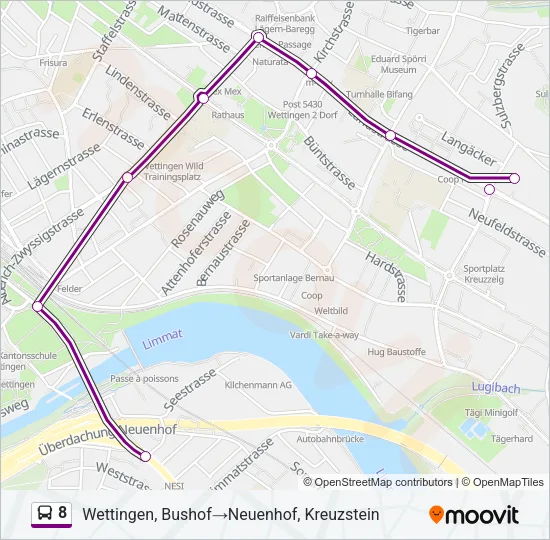 8 Bus Line Map