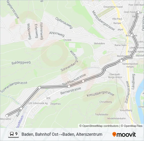 9 Bus Line Map