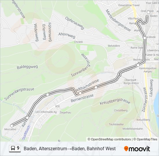 9 Bus Line Map