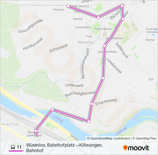 11 Bus Line Map