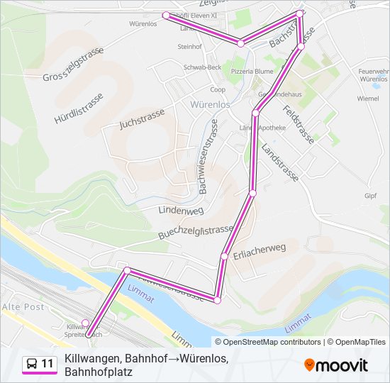 11 Bus Line Map