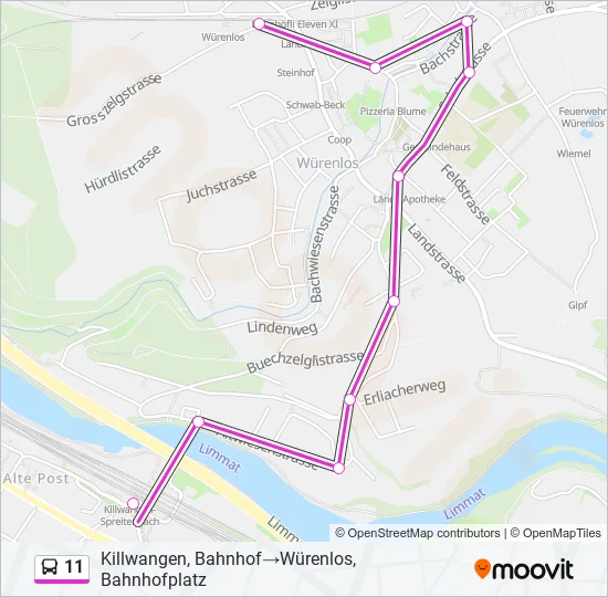11 Bus Line Map