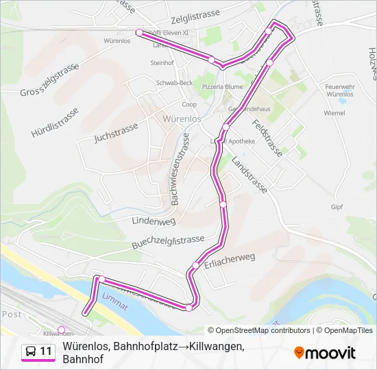 11 Bus Line Map