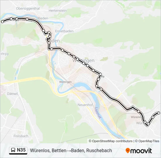 N35 Bus Line Map