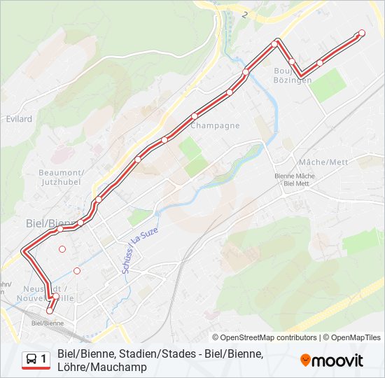 1 bus Line Map