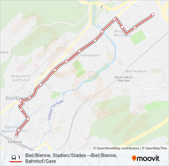 1 Bus Line Map
