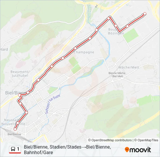 1 Bus Line Map