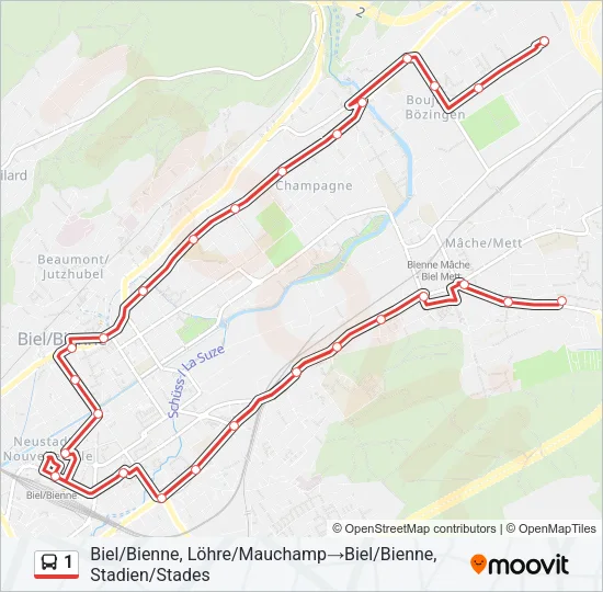 1 Bus Line Map