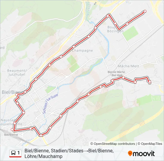 1 Bus Line Map