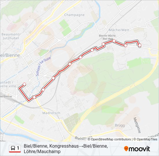 1 Bus Line Map