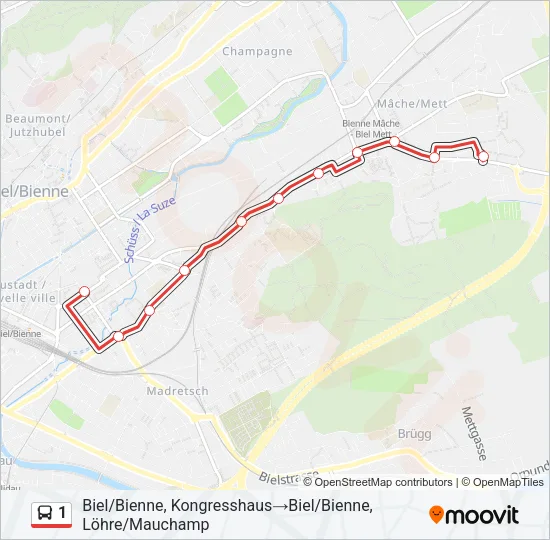 1 Bus Line Map