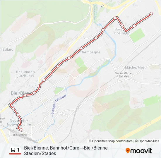 1 Bus Line Map