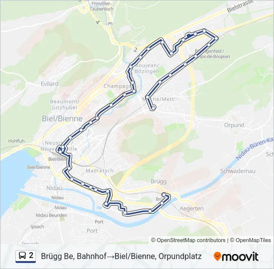 2 Bus Line Map